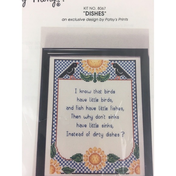Happy Things Cross Stitch Kit 8067 Dishes Patsy Prints 8x10 Counted Aida  1996 - Picture 2 of 7